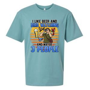 I Love Beer And Bird Watching And Maybe 3 People Ing Great Gift Sueded Cloud Jersey T-Shirt