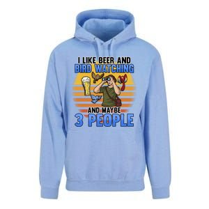 I Love Beer And Bird Watching And Maybe 3 People Ing Great Gift Unisex Surf Hoodie