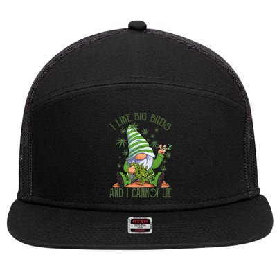 I Like Big Buds And I Cannot Lie Marijuana Cannabis Weed 420 7 Panel Mesh Trucker Snapback Hat