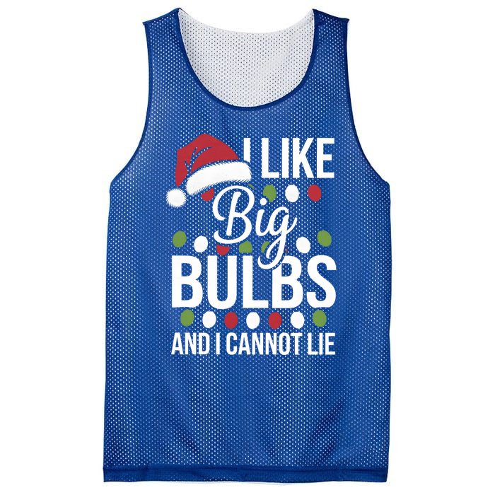 I Like Big Bulbs And I Cannot Lie Funny Christmas Lights Gift Mesh Reversible Basketball Jersey Tank