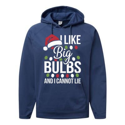 I Like Big Bulbs And I Cannot Lie Funny Christmas Lights Gift Performance Fleece Hoodie