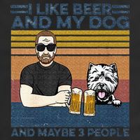 I Like Beer My Dog And Maybe 3 People Funny Dog Lovers Gift 7 Panel Mesh Trucker Snapback Hat