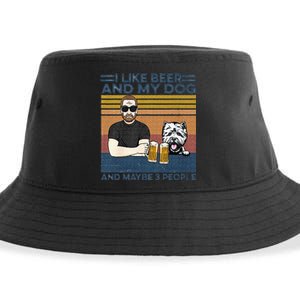 I Like Beer My Dog And Maybe 3 People Funny Dog Lovers Gift Sustainable Bucket Hat