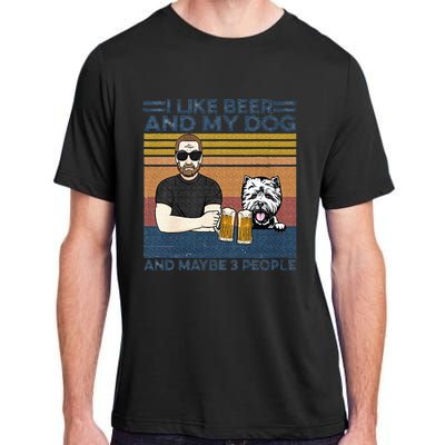 I Like Beer My Dog And Maybe 3 People Funny Dog Lovers Gift Adult ChromaSoft Performance T-Shirt