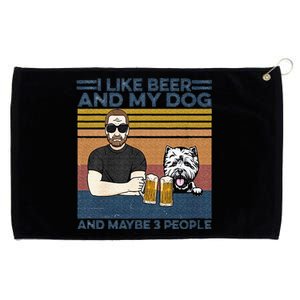 I Like Beer My Dog And Maybe 3 People Funny Dog Lovers Gift Grommeted Golf Towel