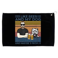 I Like Beer My Dog And Maybe 3 People Funny Dog Lovers Gift Grommeted Golf Towel