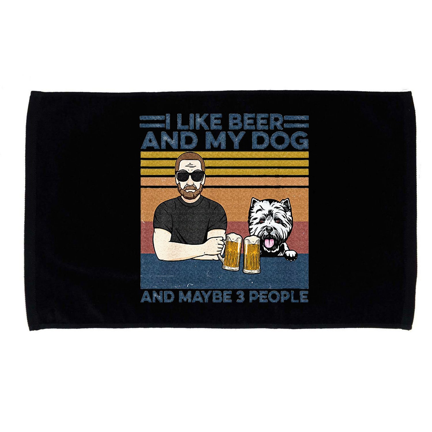 I Like Beer My Dog And Maybe 3 People Funny Dog Lovers Gift Microfiber Hand Towel
