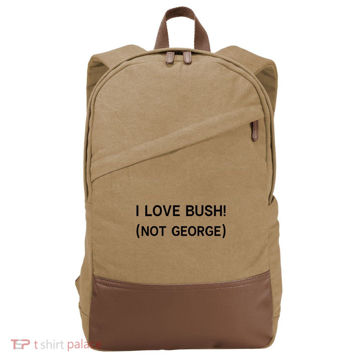 I Love Bush Not George Cotton Canvas Backpack
