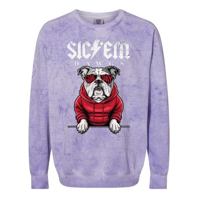 I Love Bulldog Proud Name Vintage Game Day Funny Dog Animal Gift Colorblast Crewneck Sweatshirt