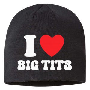 I Love Big Tits Funny Titties Boobs Lesbian Bachelor Party Sustainable Beanie