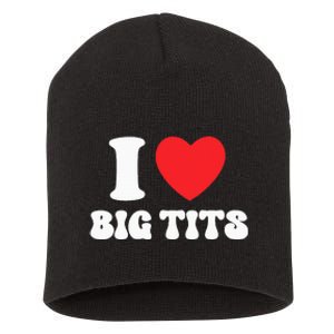 I Love Big Tits Funny Titties Boobs Lesbian Bachelor Party Short Acrylic Beanie