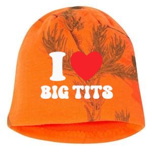 I Love Big Tits Funny Titties Boobs Lesbian Bachelor Party Kati - Camo Knit Beanie