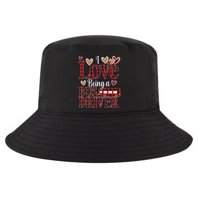 I Love Being A School Bus Driver Valentines Day Buffalo Gift Cool Comfort Performance Bucket Hat