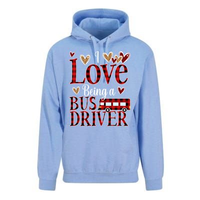 I Love Being A School Bus Driver Valentines Day Buffalo Gift Unisex Surf Hoodie