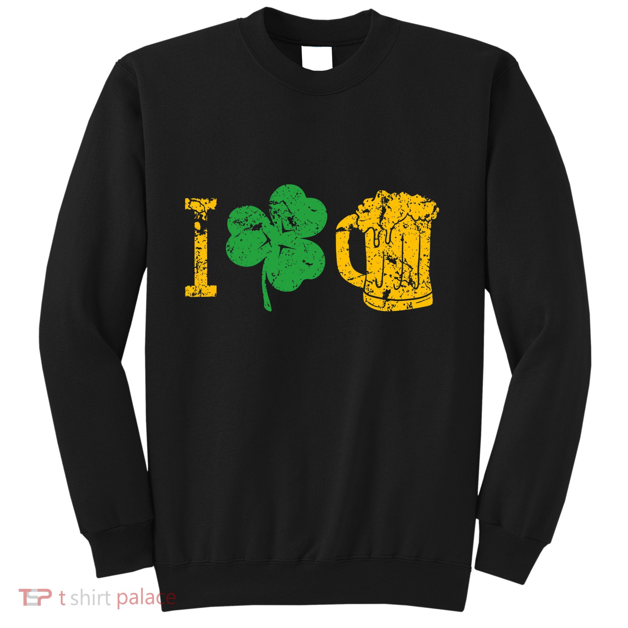 I Love Beer Four Leaf Clover St Patricks Day Sweatshirt