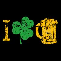 I Love Beer Four Leaf Clover St Patricks Day Drawstring Bag