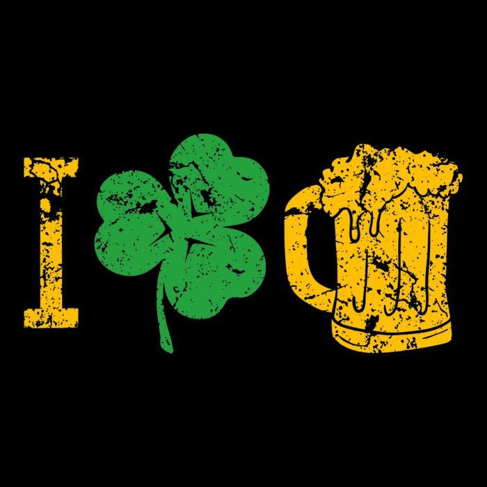 I Love Beer Four Leaf Clover St Patricks Day Drawstring Bag