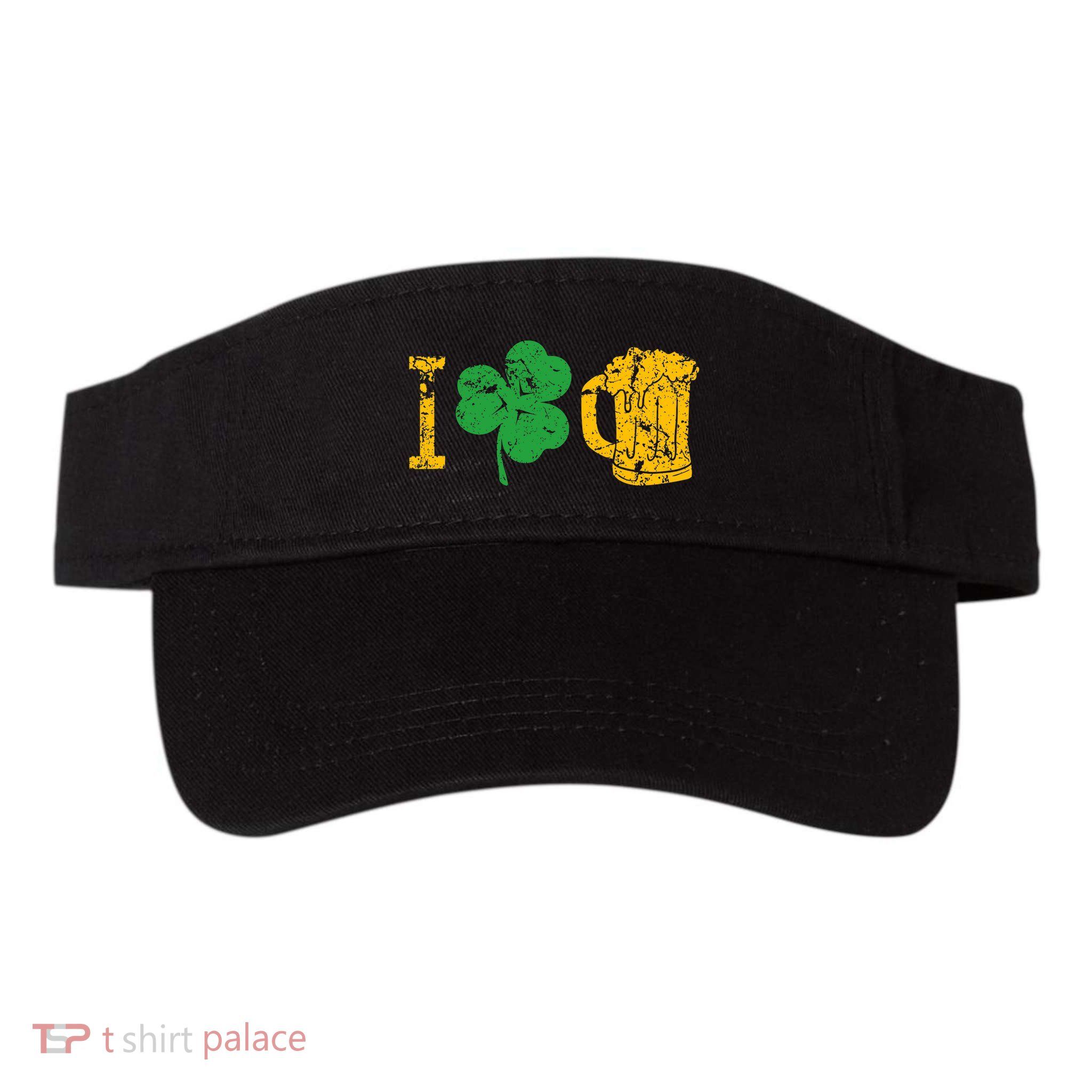 I Love Beer Four Leaf Clover St Patricks Day Visor