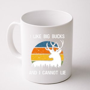 I Like Big Bucks And I Cannot Lie Deer Hunter Retro Sunset Gift Coffee Mug