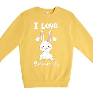 I Love Bunnies Rabbit Animal Premium Crewneck Sweatshirt