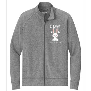 I Love Bunnies Rabbit Animal Stretch Full-Zip Cadet Jacket