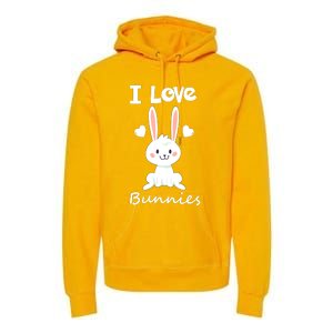 I Love Bunnies Rabbit Animal Premium Hoodie