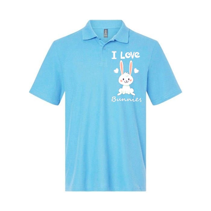 I Love Bunnies Rabbit Animal Softstyle Adult Sport Polo