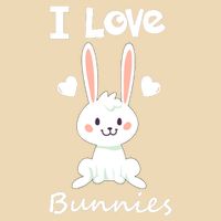 I Love Bunnies Rabbit Animal Drawstring Bag