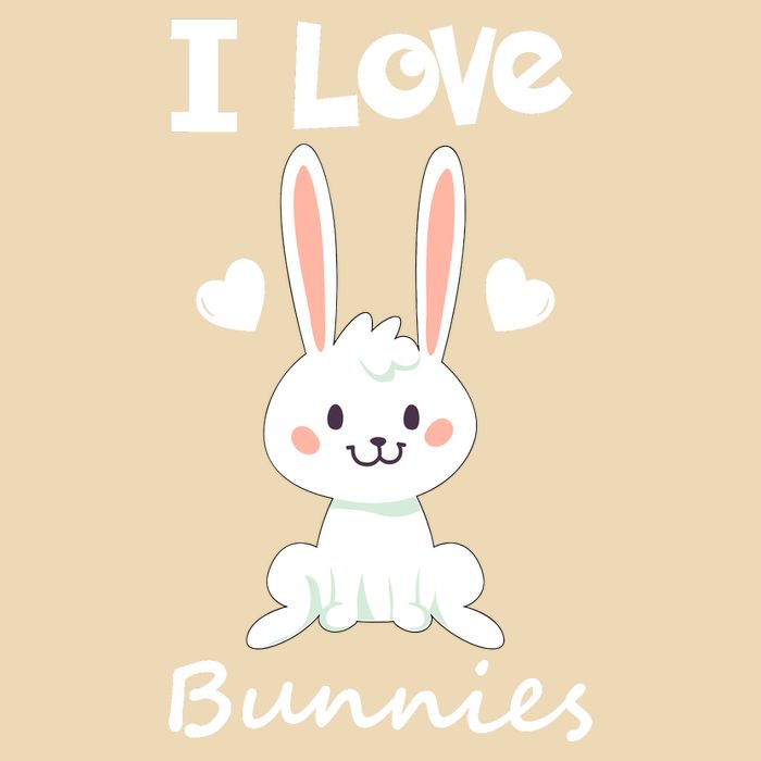I Love Bunnies Rabbit Animal Drawstring Bag