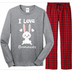 I Love Bunnies Rabbit Animal Long Sleeve Pajama Set