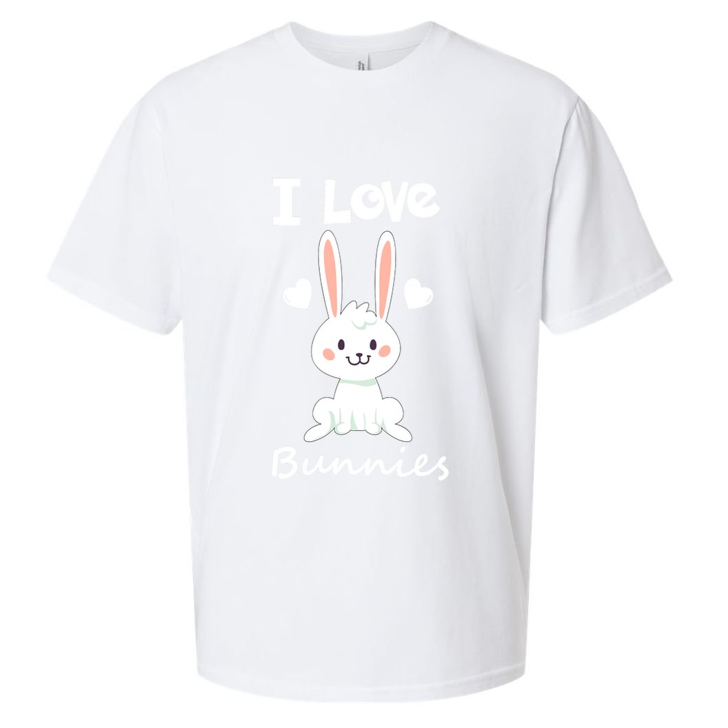 I Love Bunnies Rabbit Animal Sueded Cloud Jersey T-Shirt