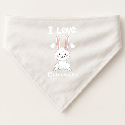 I Love Bunnies Rabbit Animal USA-Made Doggie Bandana