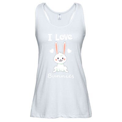 I Love Bunnies Rabbit Animal Ladies Essential Flowy Tank