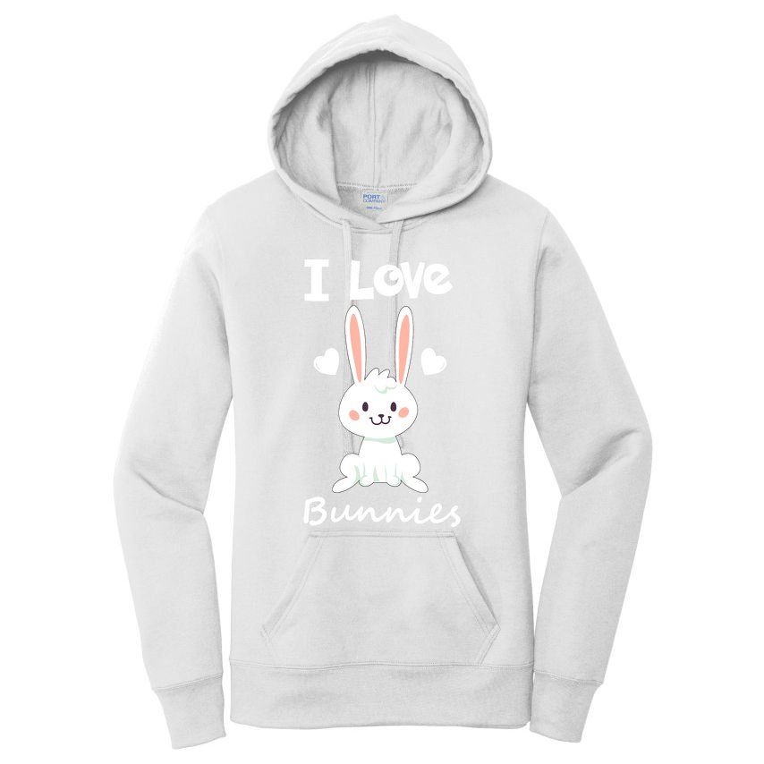 I Love Bunnies Rabbit Animal Women's Pullover Hoodie