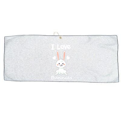 I Love Bunnies Rabbit Animal Large Microfiber Waffle Golf Towel