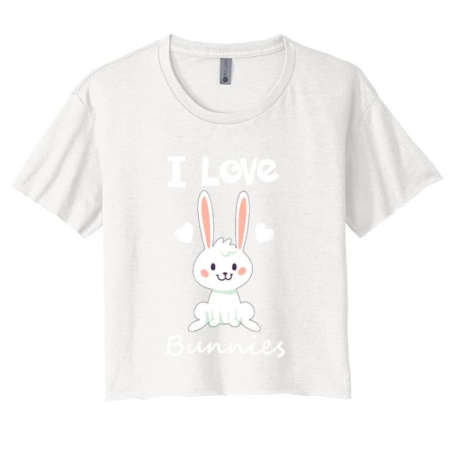 I Love Bunnies Rabbit Animal Crop Top