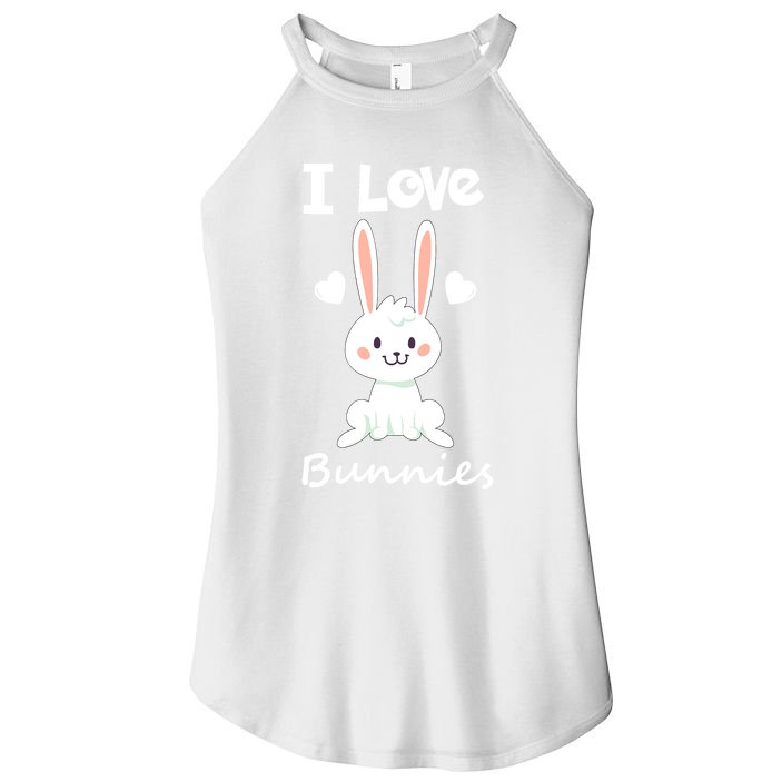 I Love Bunnies Rabbit Animal Women's Perfect Tri Rocker Tank