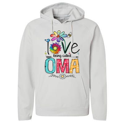 I Love Being Called Oma Daisy Flower Cute Mother's Day Performance Fleece Hoodie