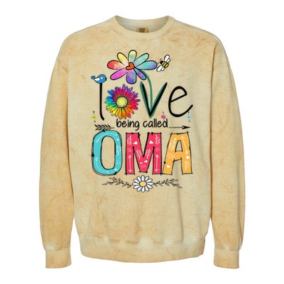 I Love Being Called Oma Daisy Flower Cute Mother's Day Colorblast Crewneck Sweatshirt