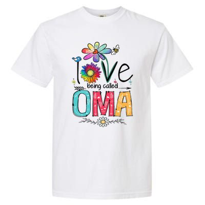 I Love Being Called Oma Daisy Flower Cute Mother's Day Garment-Dyed Heavyweight T-Shirt