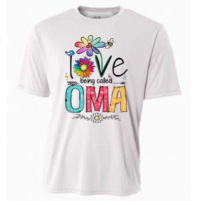 I Love Being Called Oma Daisy Flower Cute Mother's Day Cooling Performance Crew T-Shirt