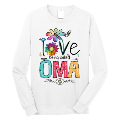 I Love Being Called Oma Daisy Flower Cute Mother's Day Long Sleeve Shirt