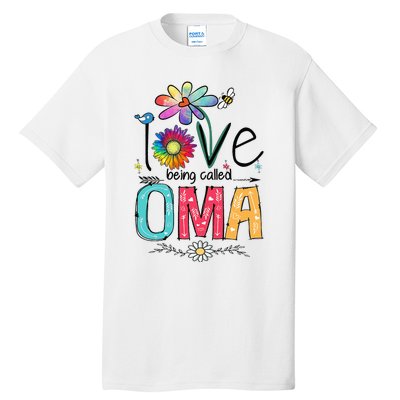 I Love Being Called Oma Daisy Flower Cute Mother's Day Tall T-Shirt