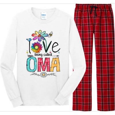 I Love Being Called Oma Daisy Flower Cute Mother's Day Long Sleeve Pajama Set