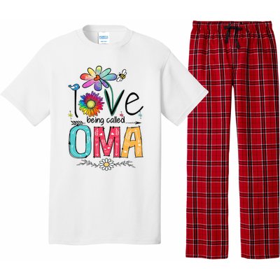 I Love Being Called Oma Daisy Flower Cute Mother's Day Pajama Set