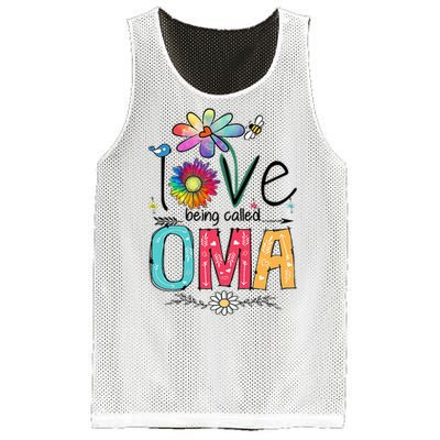 I Love Being Called Oma Daisy Flower Cute Mother's Day Mesh Reversible Basketball Jersey Tank