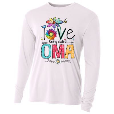 I Love Being Called Oma Daisy Flower Cute Mother's Day Cooling Performance Long Sleeve Crew