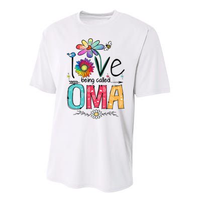 I Love Being Called Oma Daisy Flower Cute Mother's Day Performance Sprint T-Shirt