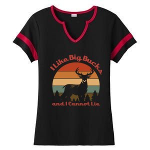 I Like Big Bucks And I Cannot Lie Deer Hunter Gift Ladies Halftime Notch Neck Tee