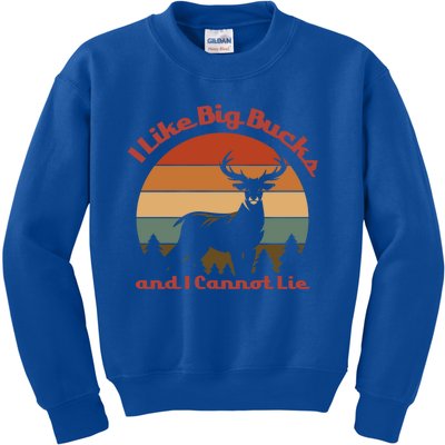 I Like Big Bucks And I Cannot Lie Deer Hunter Gift Kids Sweatshirt